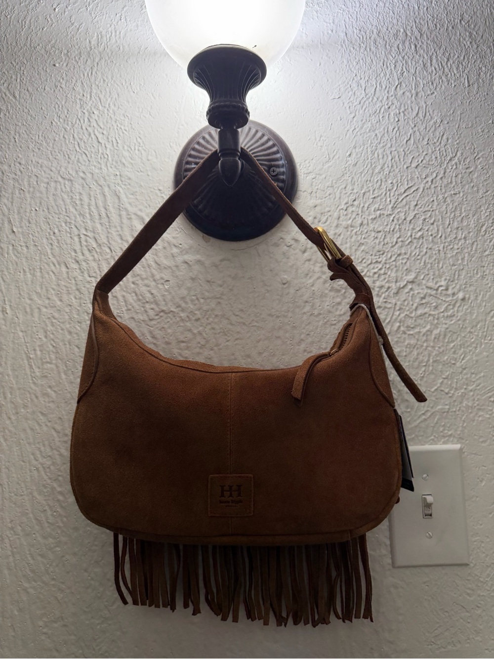 Haute Hippie Brown Suede Fringe Shoulder Bag